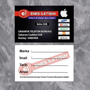 teknik servis kartı